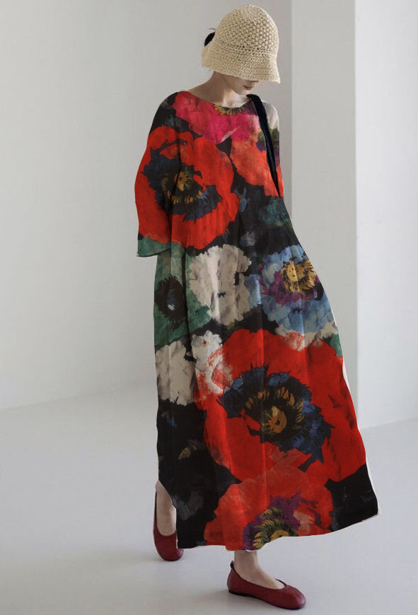 Elegant Floral Midi Dress