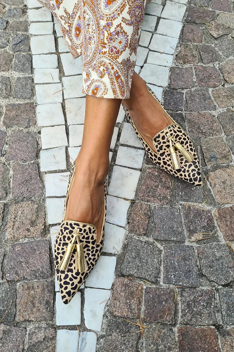 LEOPOLDINE | POINTED LOAFERS WITH TASSELS