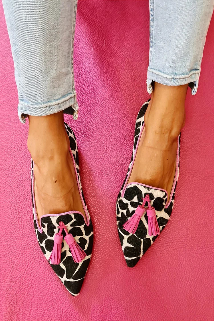 VALERIA | POINTED TOE LOAFERS WITH TASSELS