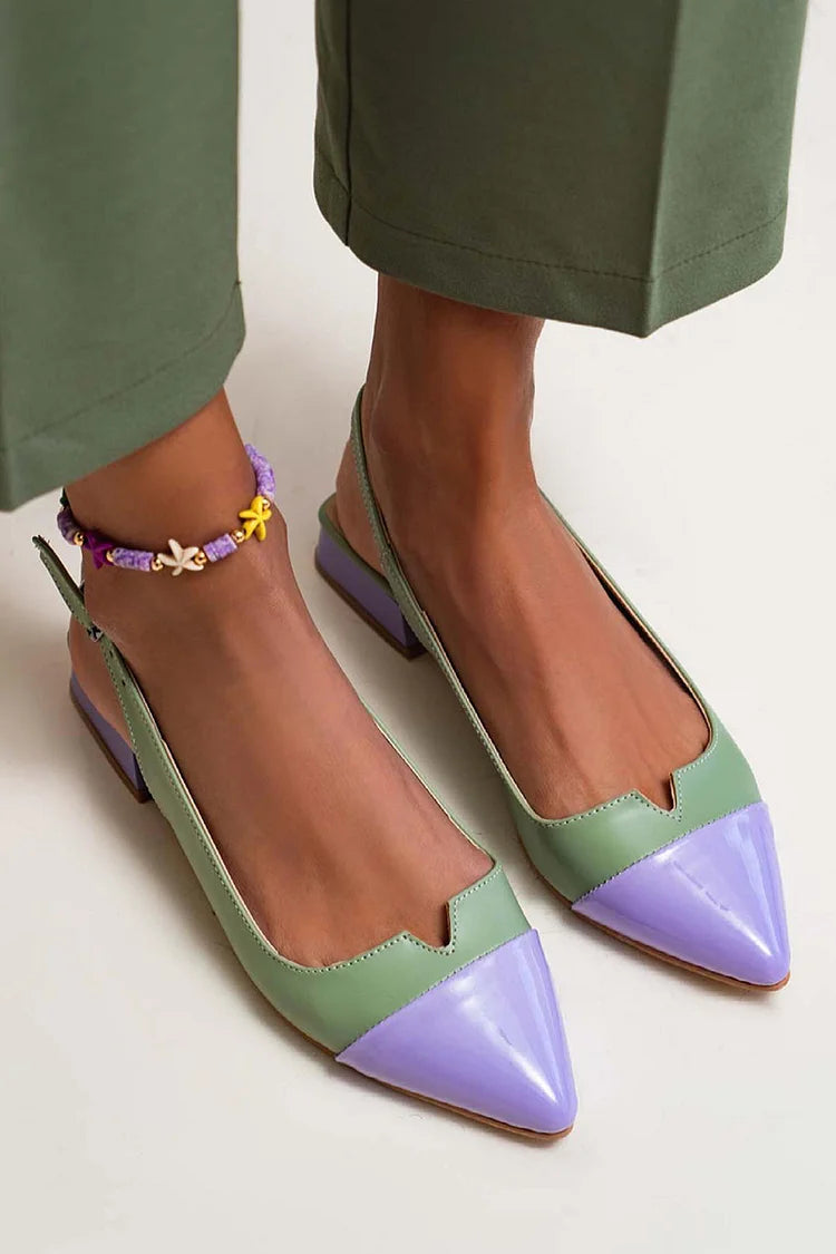 VITTORIA | POINTED BALLET FLATS WITH TWO-TONE DETAIL