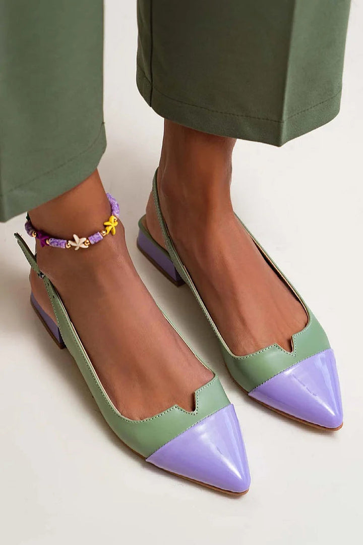 VITTORIA | POINTED BALLET FLATS WITH TWO-TONE DETAIL