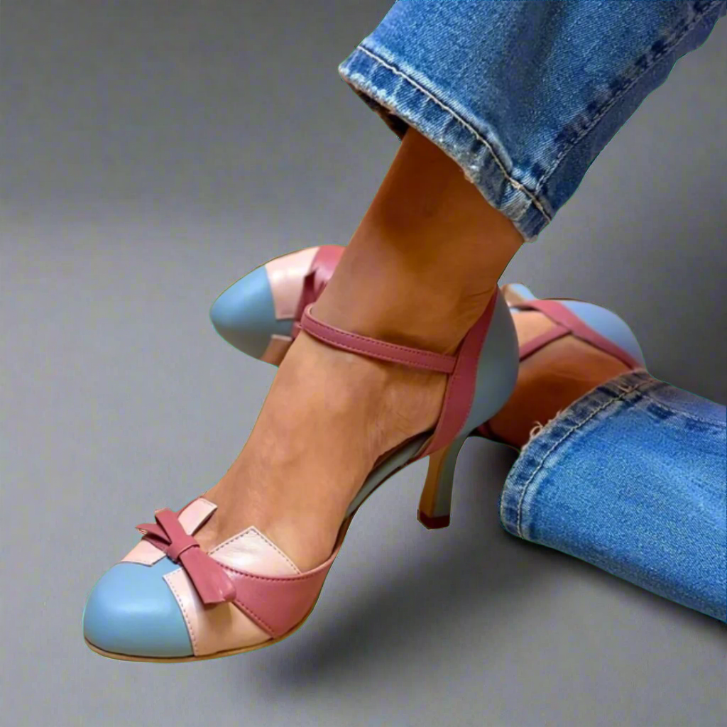 DALIA | MULTICOLORED PUMP WITH ANKLE STRAP