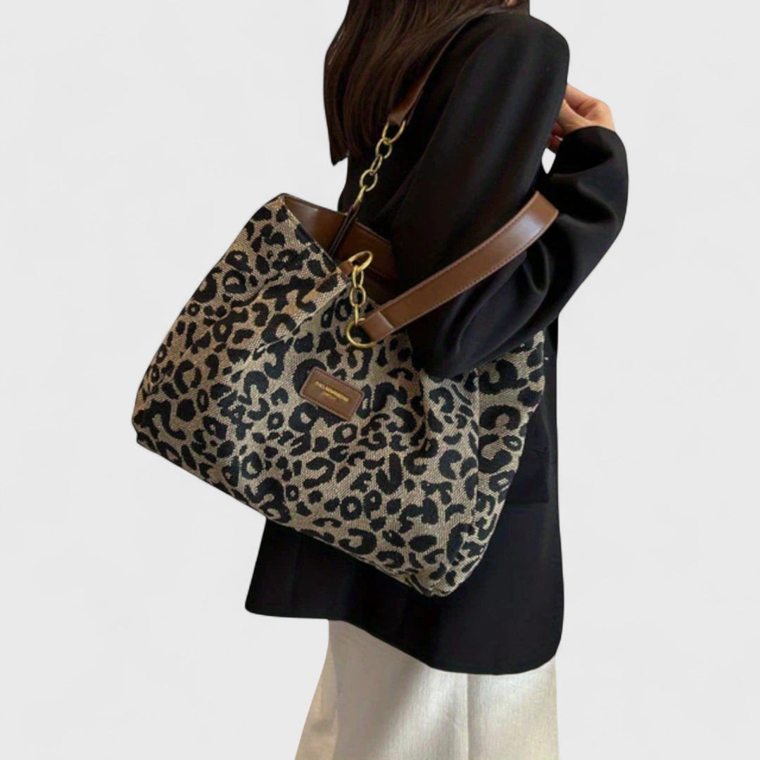 Destiny - Leopard print canvas shopping bag
