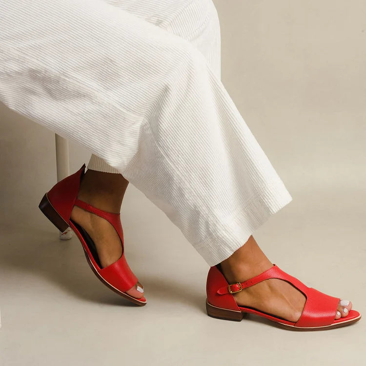 ALBINA | OPEN LOW SANDAL WITH STRAP