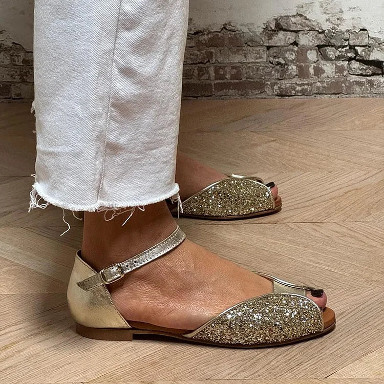 FLAVIA | GLITTER FLAT SANDAL