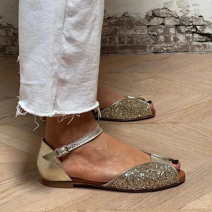 FLAVIA | GLITTER FLAT SANDAL