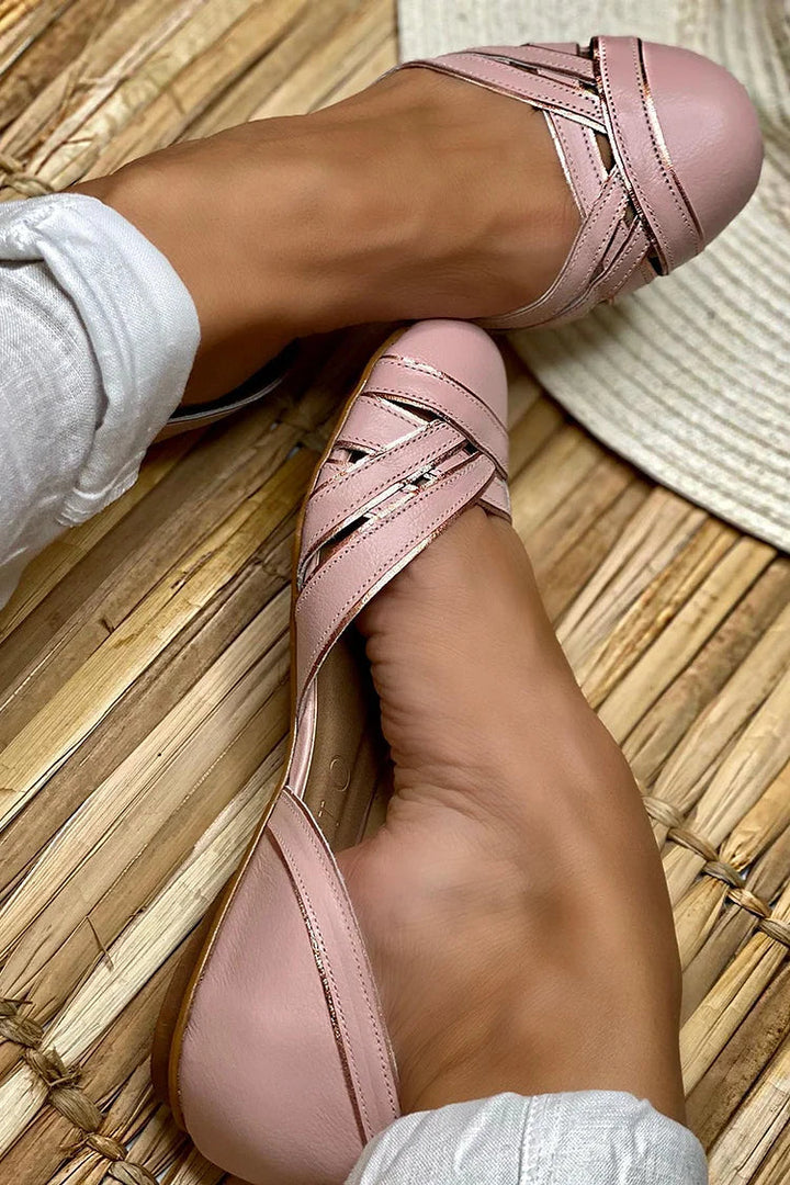 EMILIA | WOVEN BALLET FLATS OPEN-SIDE