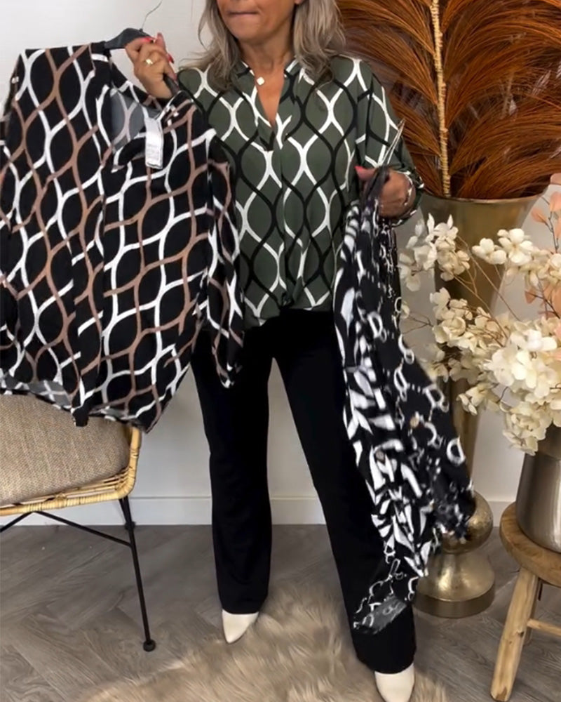 Matilda™ | Casual Blouse with Long Sleeves and Elegant Pattern