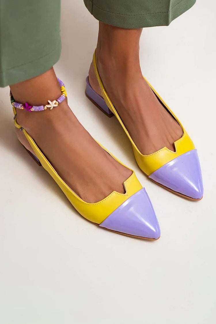 VITTORIA | POINTED BALLET FLATS WITH TWO-TONE DETAIL