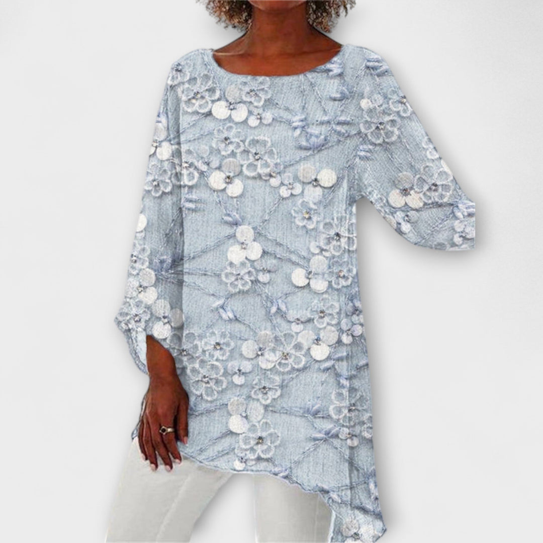 Harper - Blouse with floral crystal print