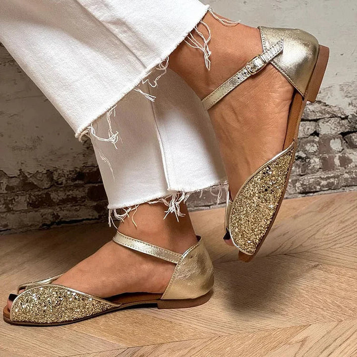 FLAVIA | GLITTER FLAT SANDAL