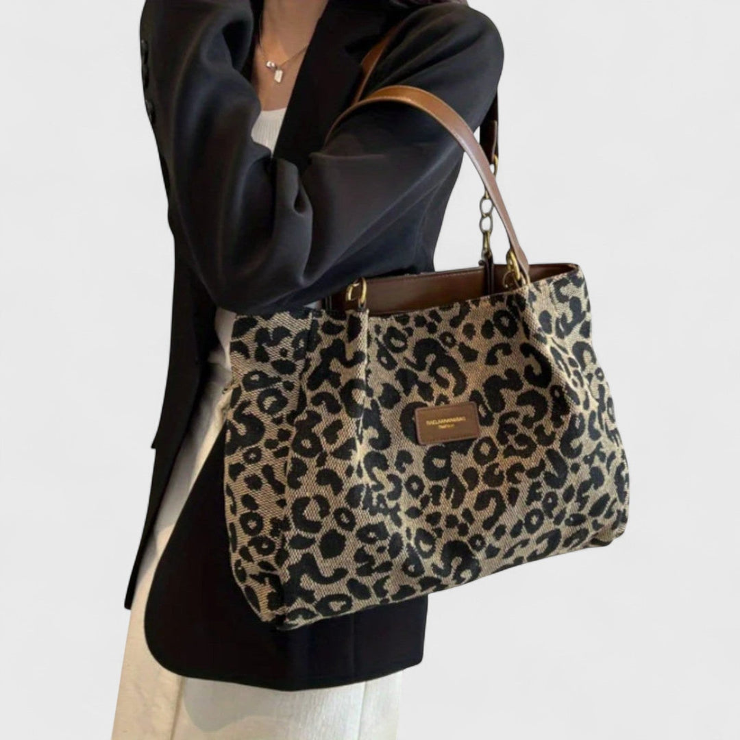 Destiny - Leopard print canvas shopping bag