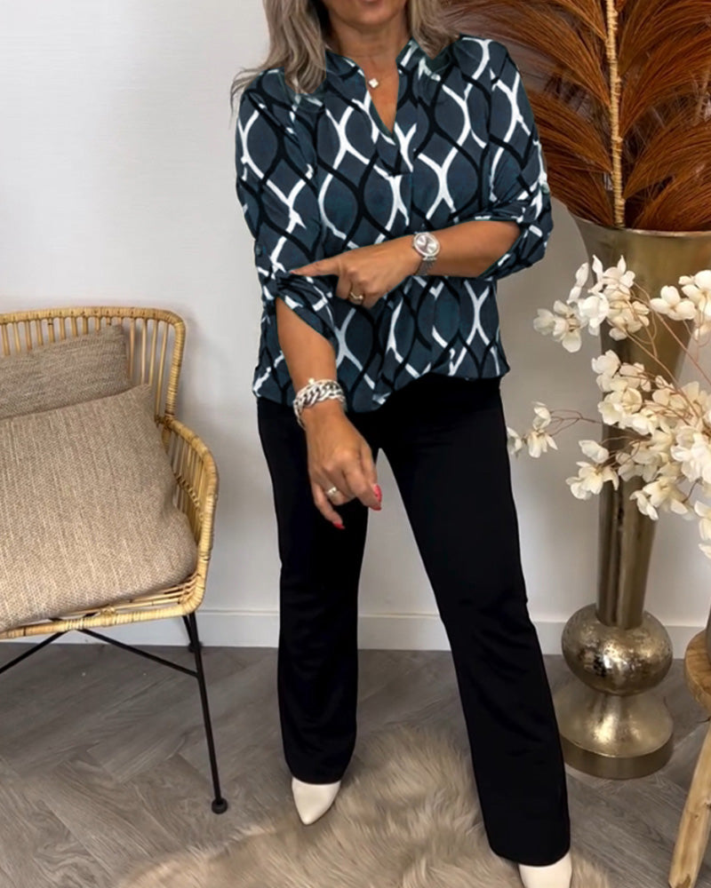 Matilda™ | Casual Blouse with Long Sleeves and Elegant Pattern