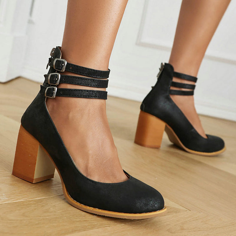 Allegra™ | Sandals with Strap and Thick Heel