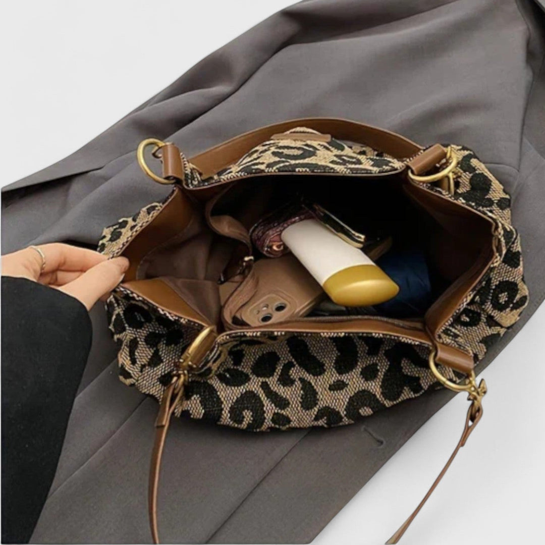 Destiny - Leopard print canvas shopping bag