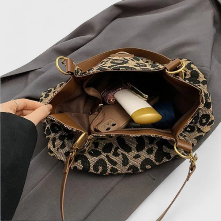 Destiny - Leopard print canvas shopping bag