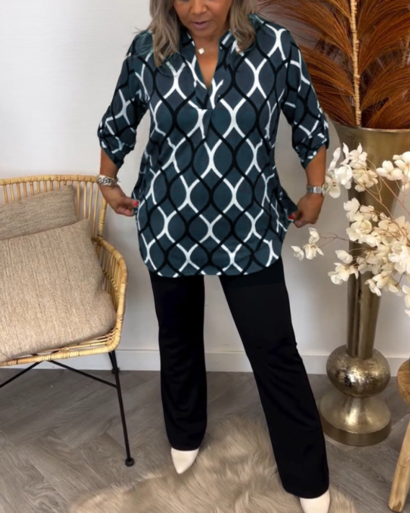 Matilda™ | Casual Blouse with Long Sleeves and Elegant Pattern