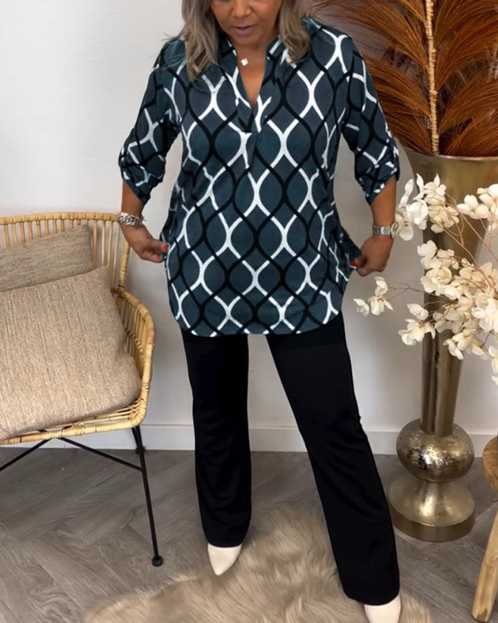 Matilda™ | Casual Blouse with Long Sleeves and Elegant Pattern