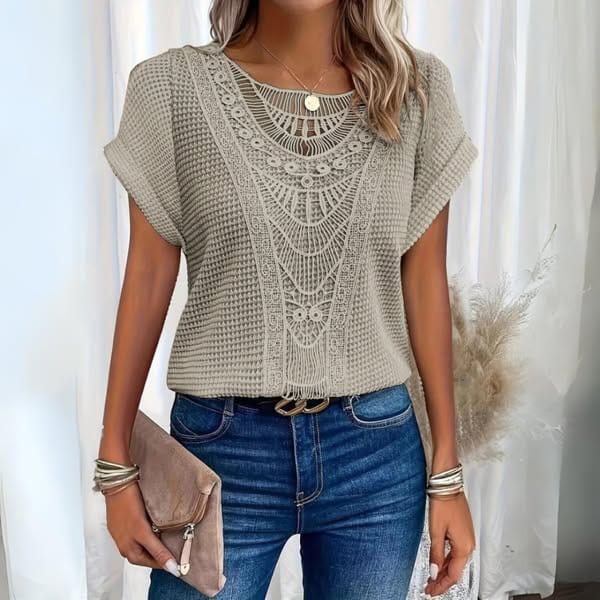 Aada™ | Lightweight boho shirt with crochet detail