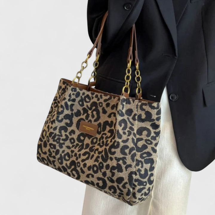 Destiny - Leopard print canvas shopping bag