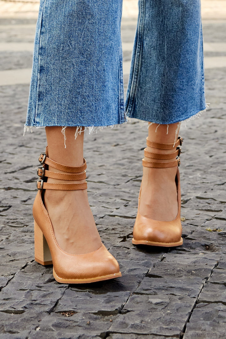 Allegra™ | Sandals with Strap and Thick Heel