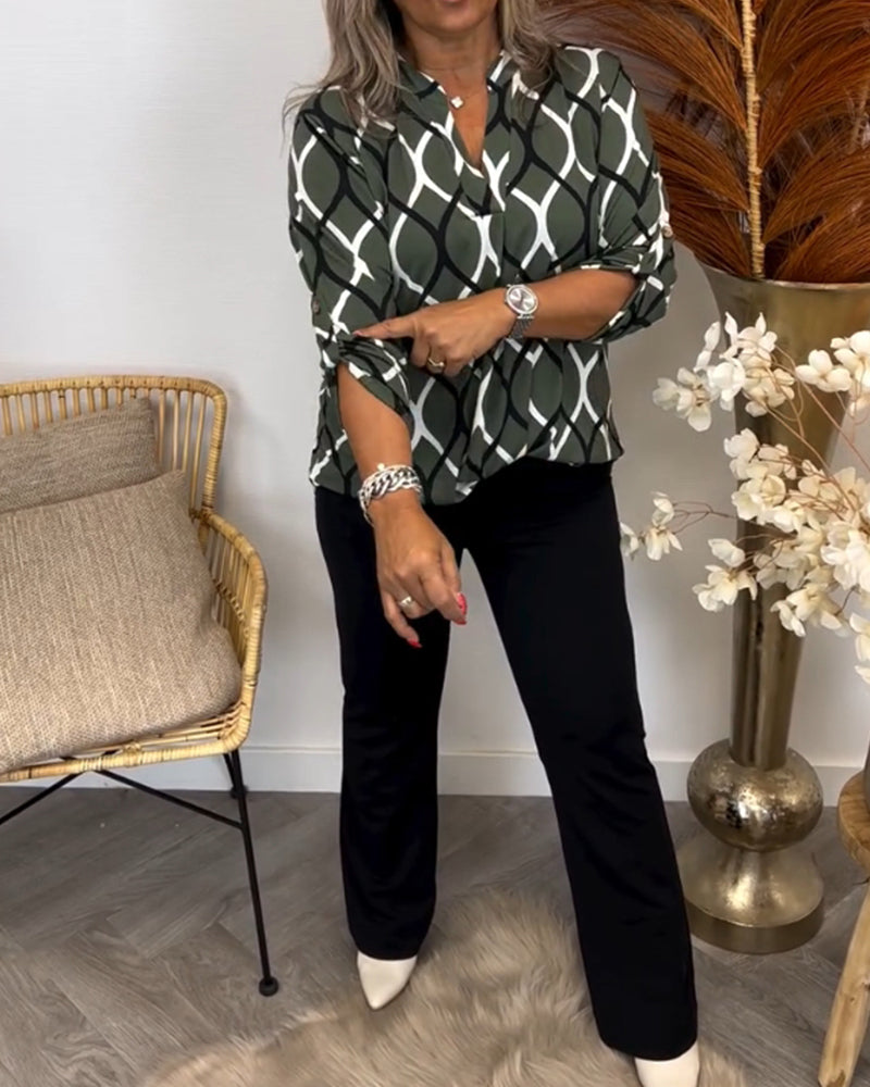Matilda™ | Casual Blouse with Long Sleeves and Elegant Pattern