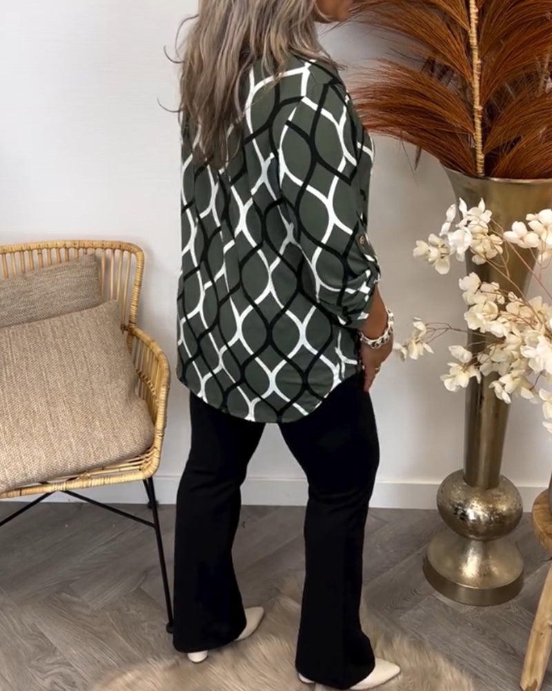 Matilda™ | Casual Blouse with Long Sleeves and Elegant Pattern