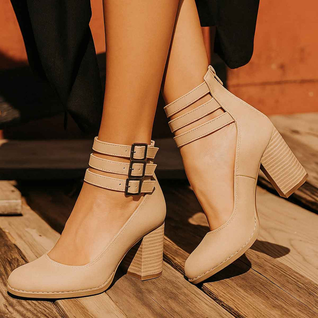 Ginevra™ | Heels with Straps and Wide Heel