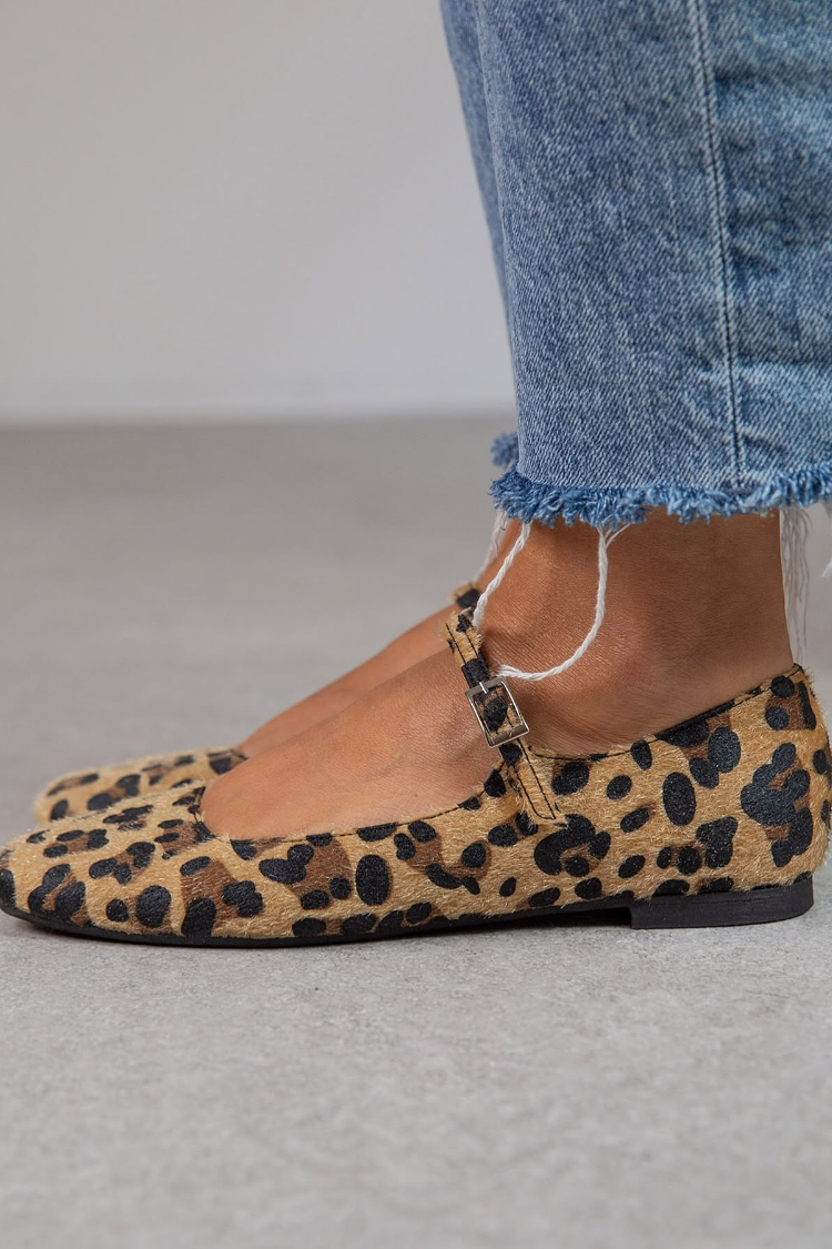 MILA | ANIMAL PRINT MARY JANE BALLET FLATS