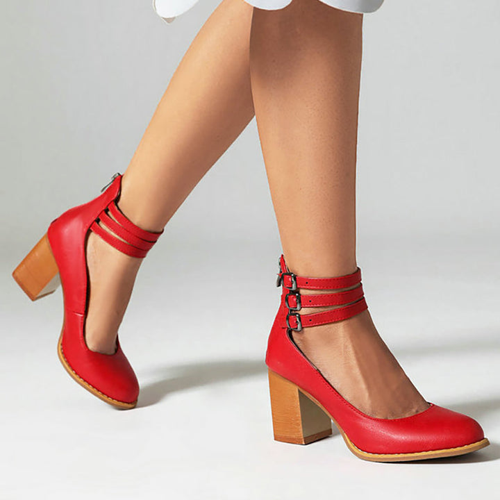 Allegra™ | Sandals with Strap and Thick Heel