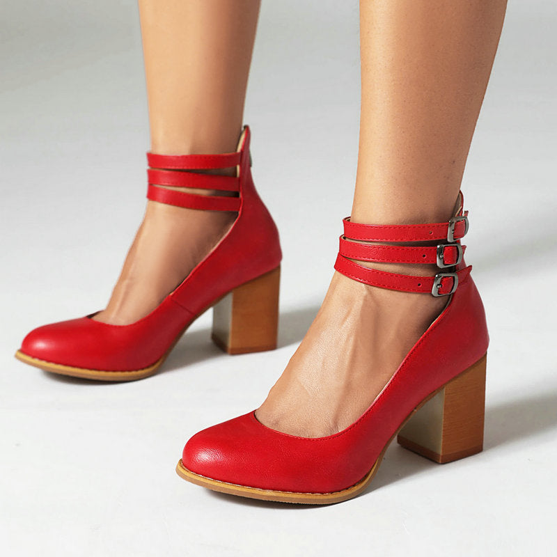 Allegra™ | Sandals with Strap and Thick Heel