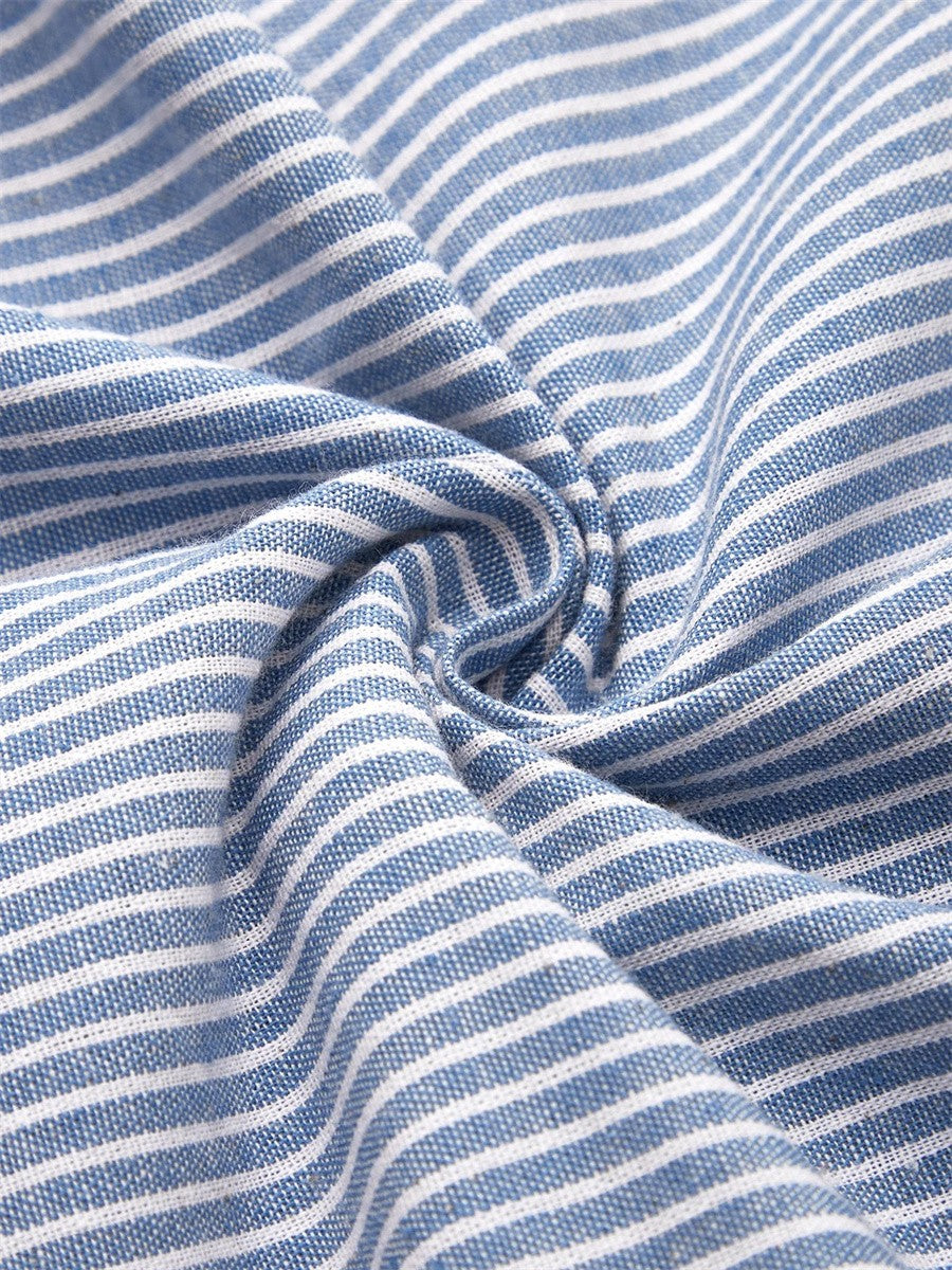 Selah - STRIPED COTTON MIDI DRESS WITH RELAXED ELEGANCE