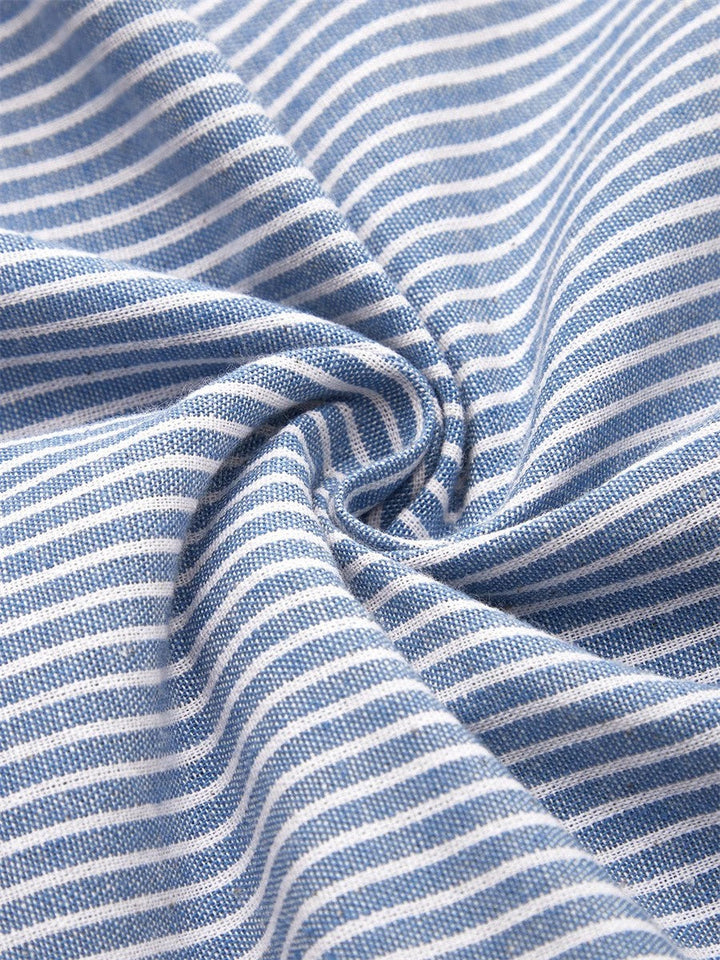 Selah - STRIPED COTTON MIDI DRESS WITH RELAXED ELEGANCE