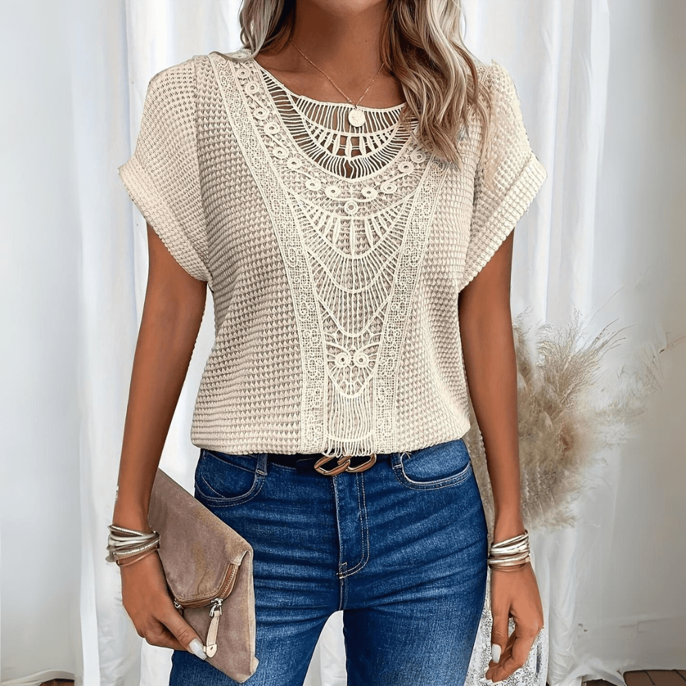 Aada™ | Lightweight boho shirt with crochet detail