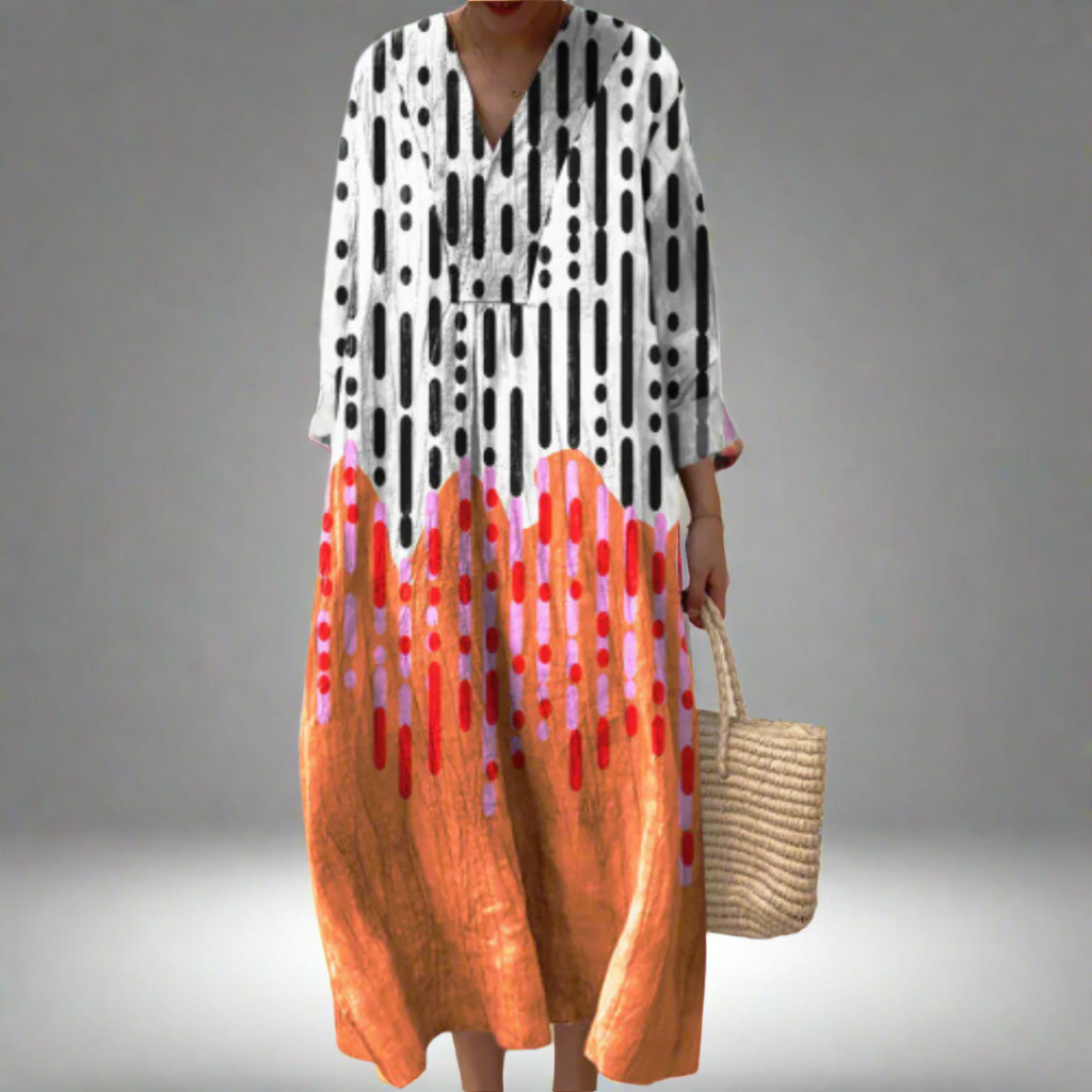Tessa™ | Abstract Drop Pattern Maxi Dress