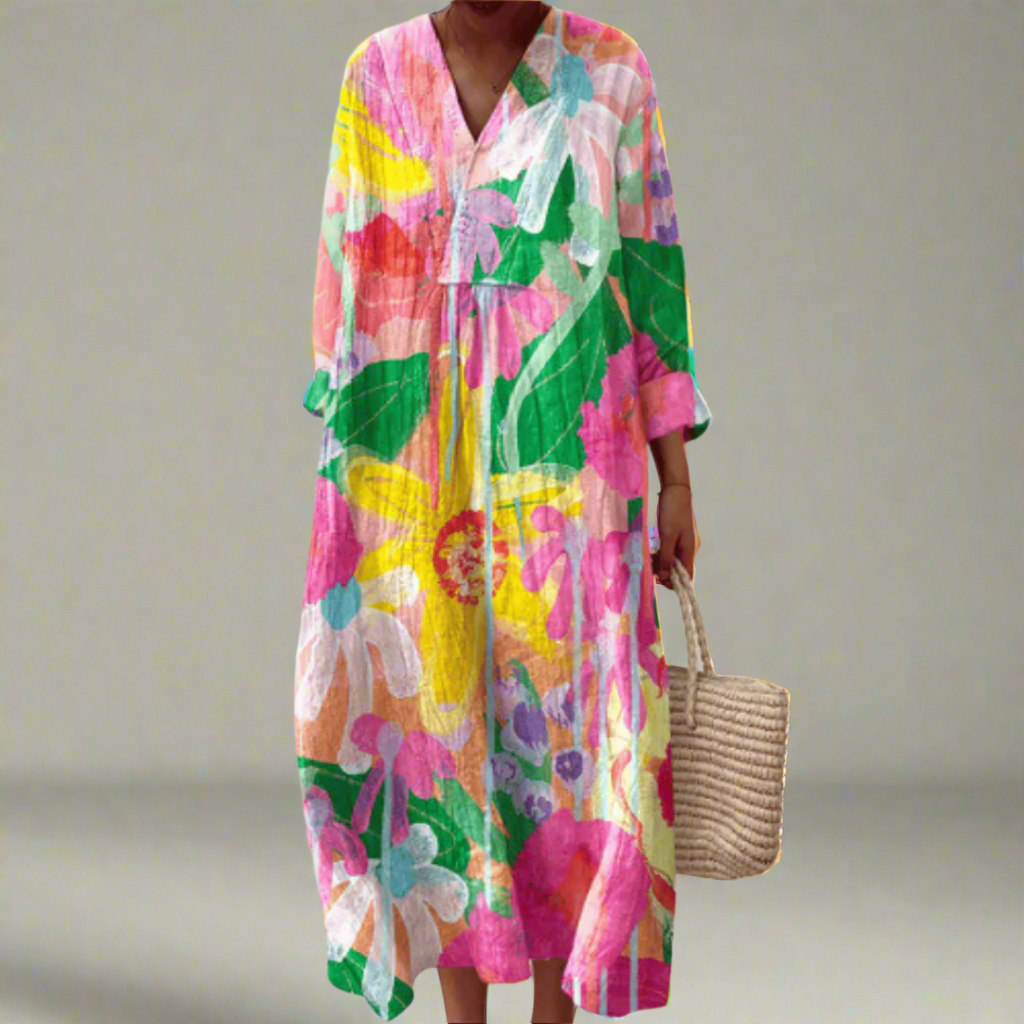Tilly™ | Airy Maxi Dress with Watercolor Flowers