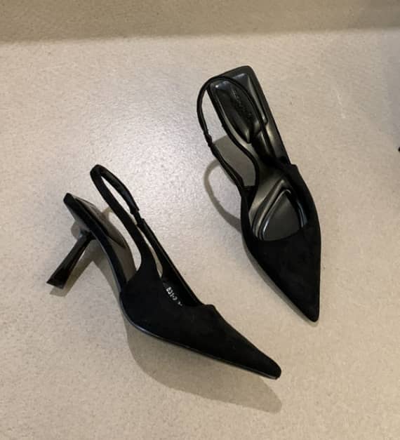 Gia  - Nude Slingback Heels with Slim Heel