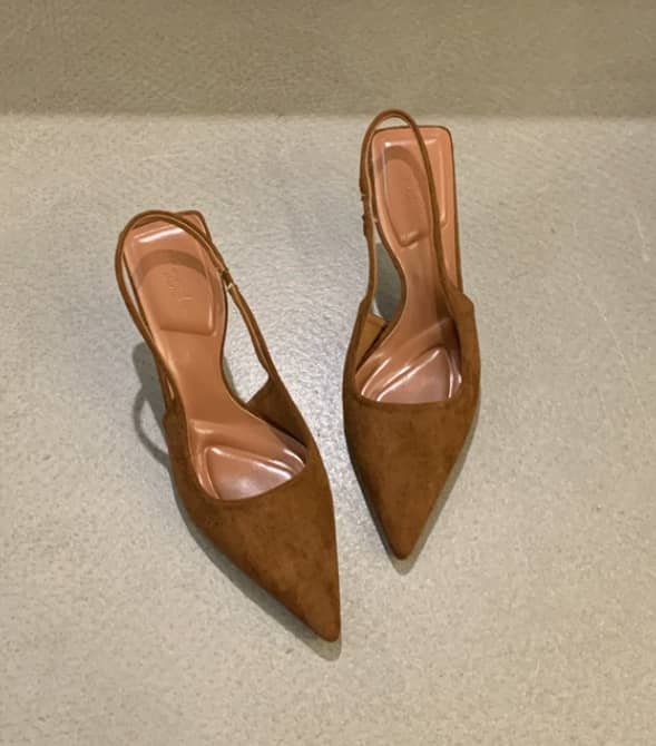 Gia  - Nude Slingback Heels with Slim Heel