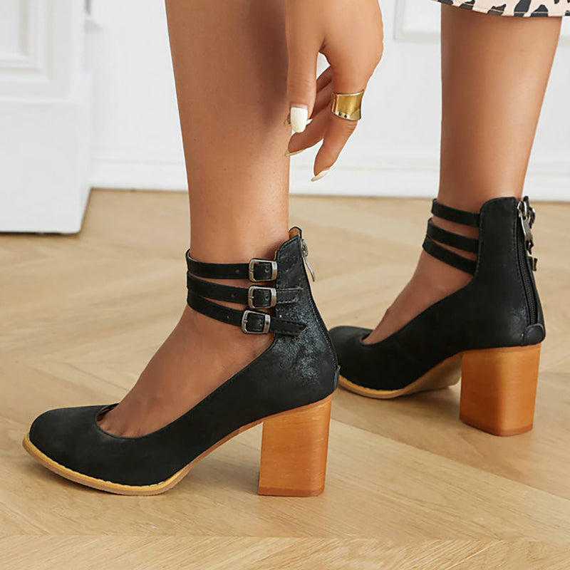 Allegra™ | Sandals with Strap and Thick Heel