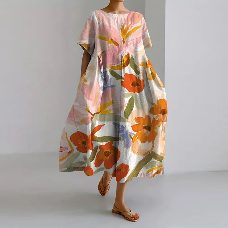 Elegant Serene-Fit Floral Dress for a Chic and Comfortable Look