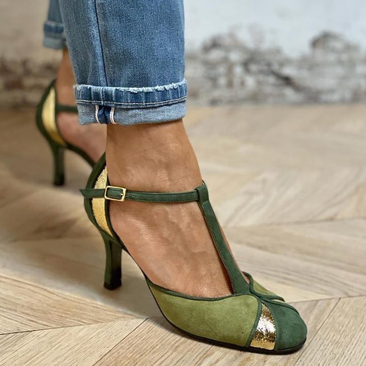 Alessia™ | Patchwork Décolleté with Strap