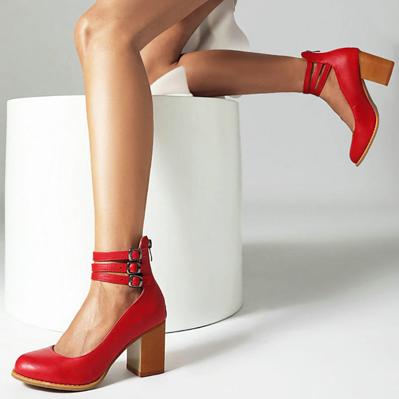 Allegra™ | Sandals with Strap and Thick Heel