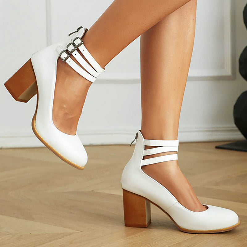Allegra™ | Sandals with Strap and Thick Heel