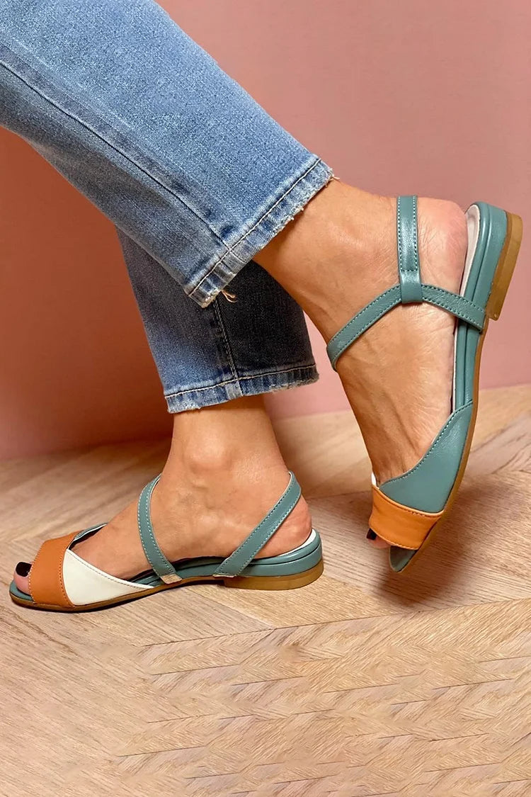GINEVRA | TRICOLOR OPEN-TOE SANDALS
