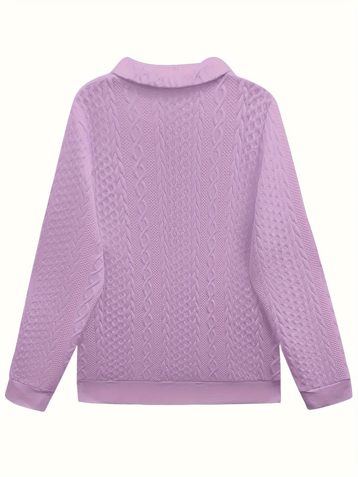 Laura – Elegant Long Sleeve Zipper Pocket Sweatshirt