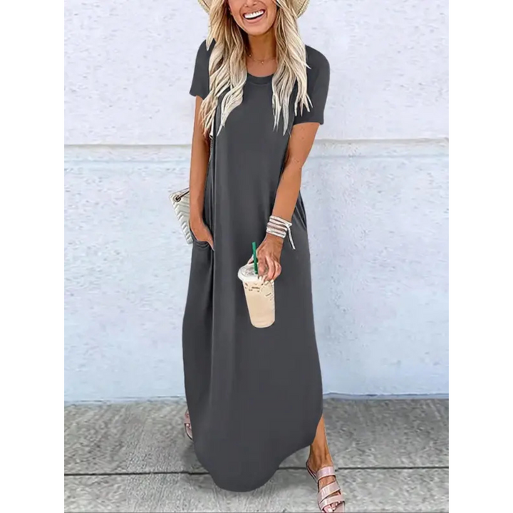 HATTIE – Casual Summer Round Neck Maxi Dress