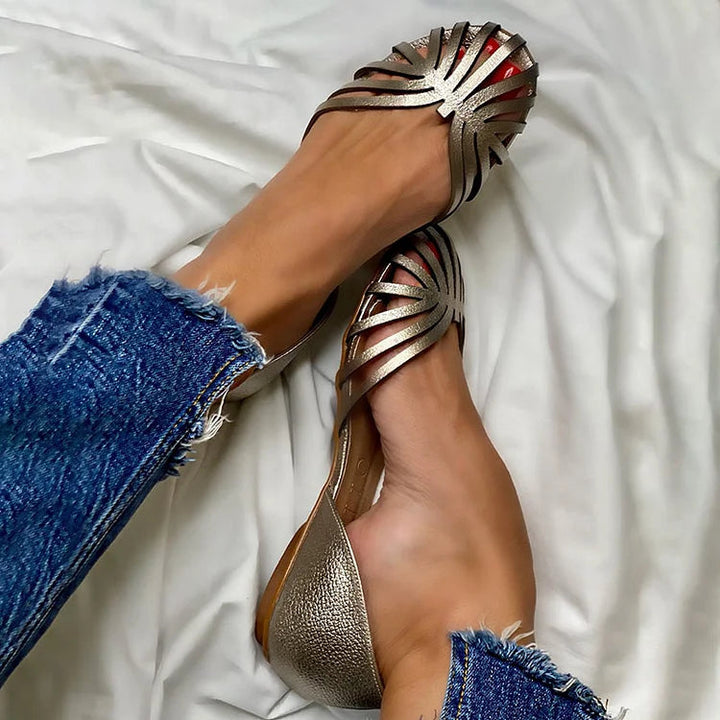 LIA | OPEN TOE CUTOUT BALLET FLATS