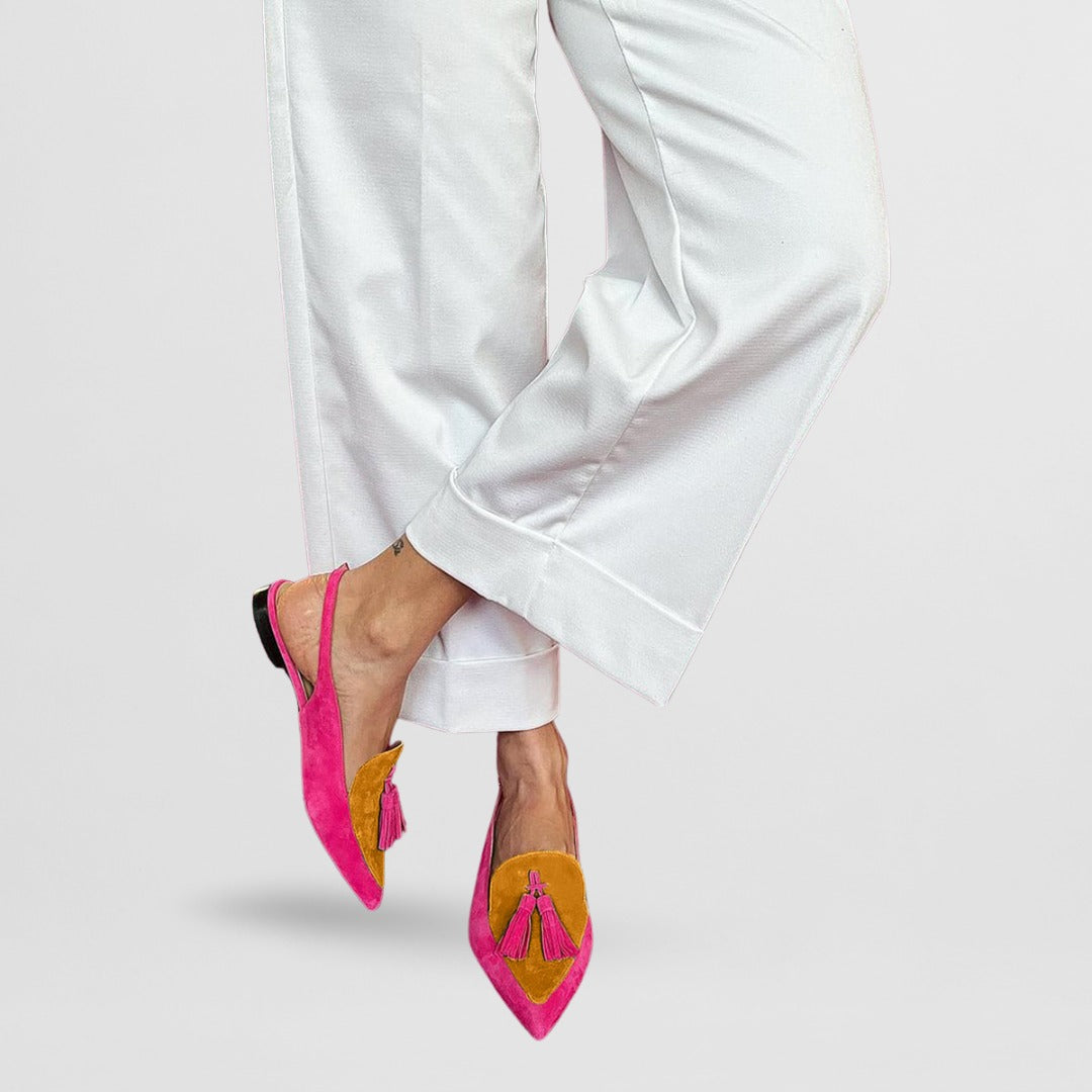 Frendessa™ | Fringe Ballerinas with Decorative Strap