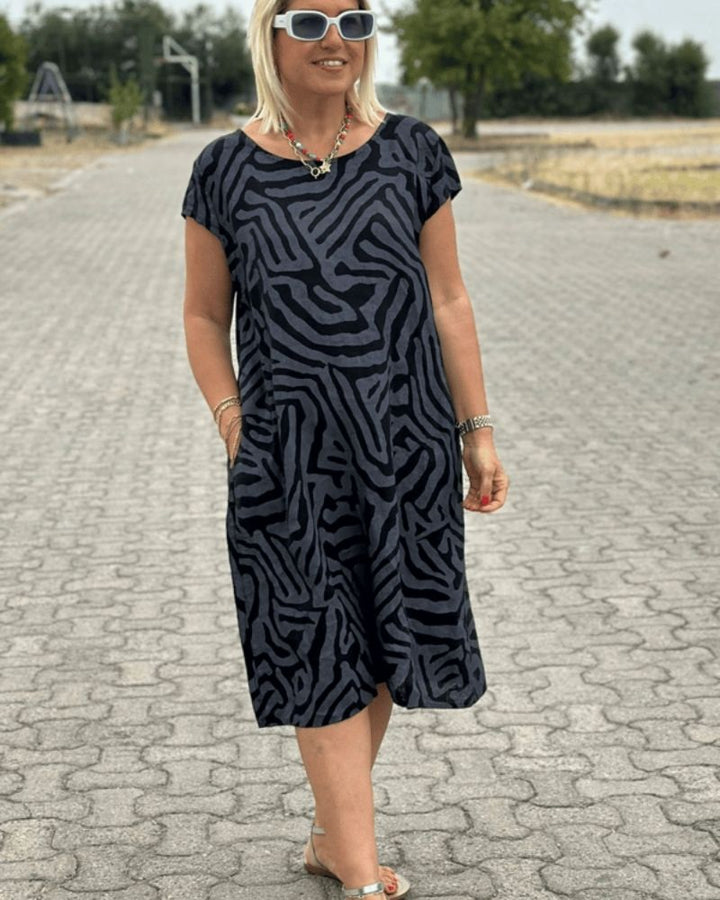 Esme™  – Summer Dress with Round Neckline and Beautiful Pattern
