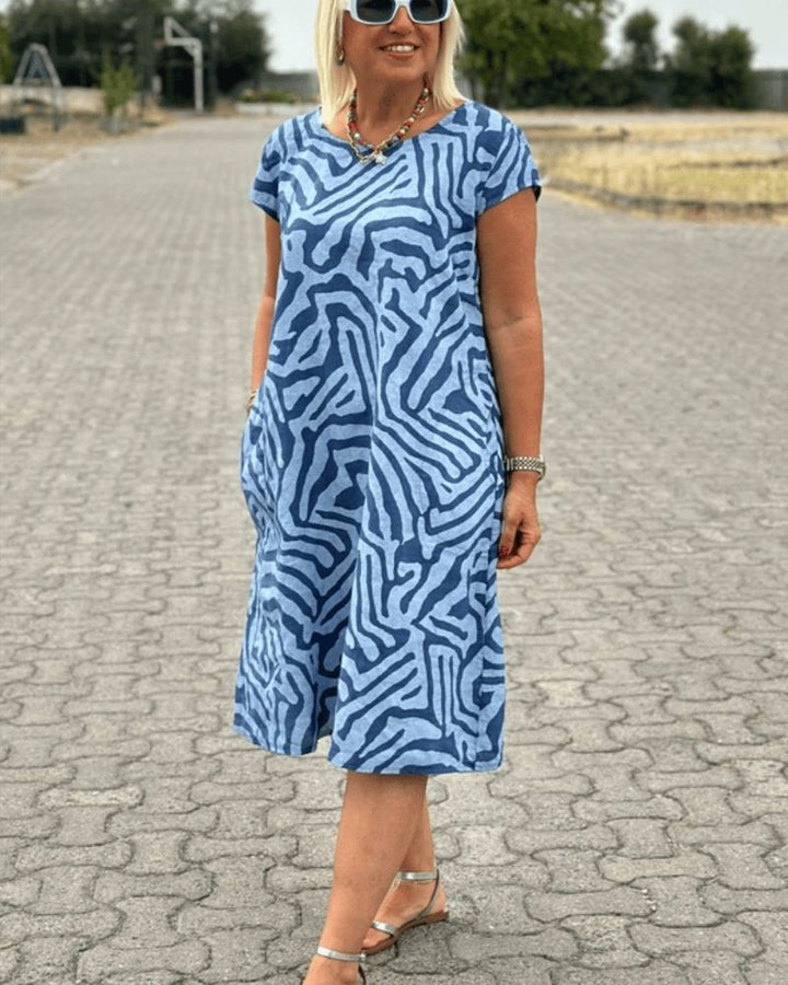Esme™  – Summer Dress with Round Neckline and Beautiful Pattern